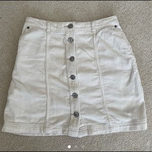 Abercrombie&Fitch Corduroy White button down skirt
